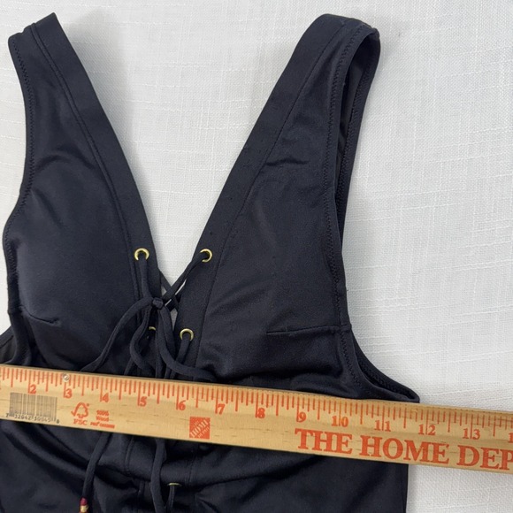 VICTORIAS SECRET Women S Swimsuit Black Lace Up Front Open Back One Piece Summer - Picture 8 of 12